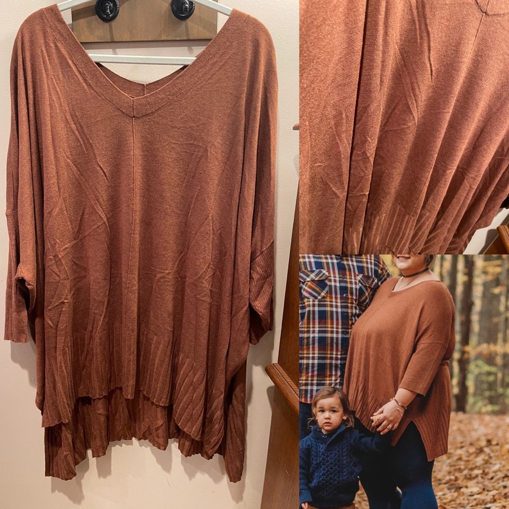 Brown flowy top size 4xl